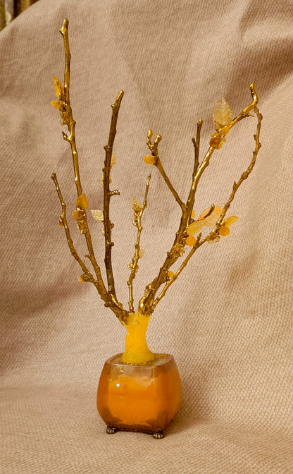 Gold-Plated Brass Apricot Tree