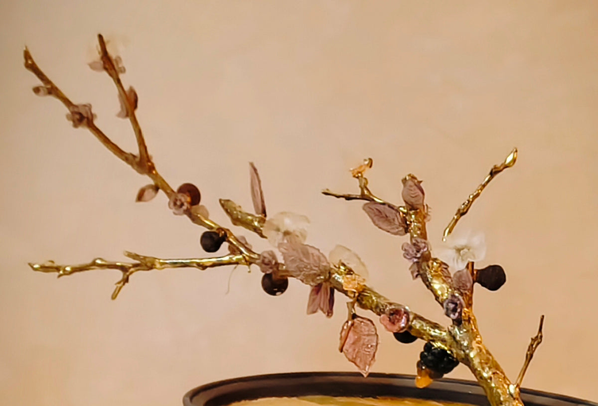 Imperial Almond Bonsai — Grand Gold & Glass