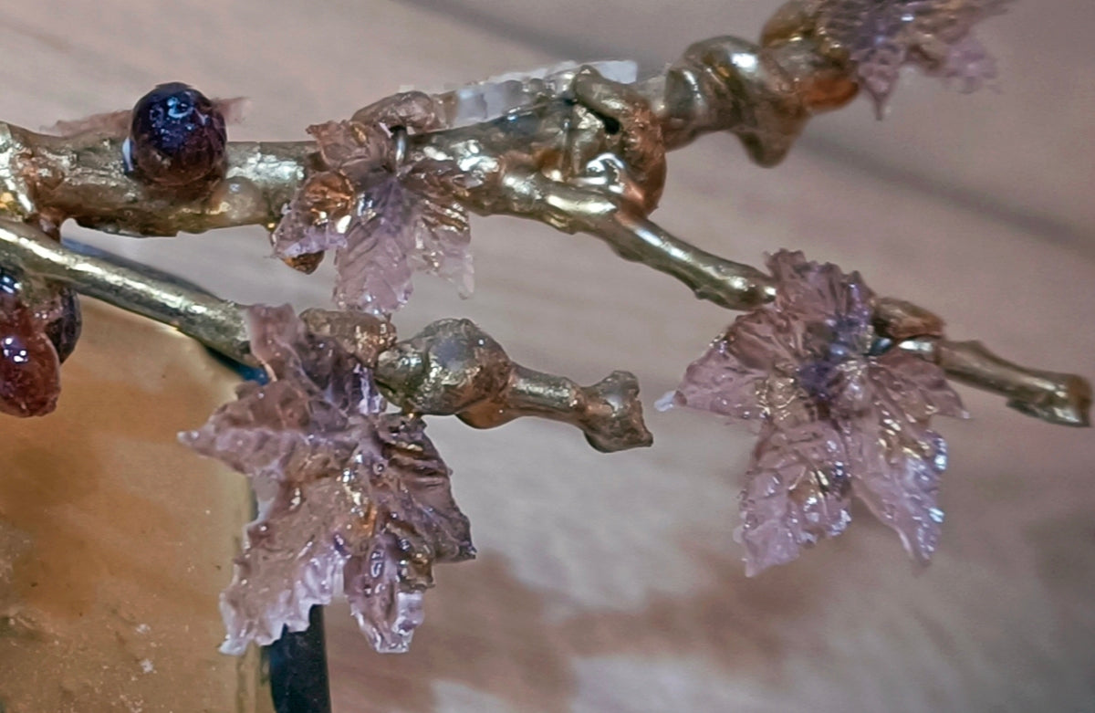 Golden Fig Bonsai — Copper & Glass Art