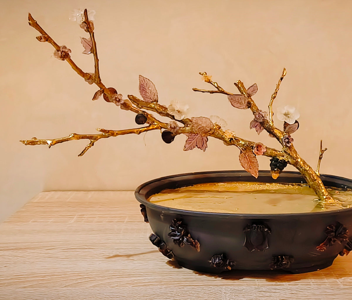 Imperial Almond Bonsai — Grand Gold & Glass