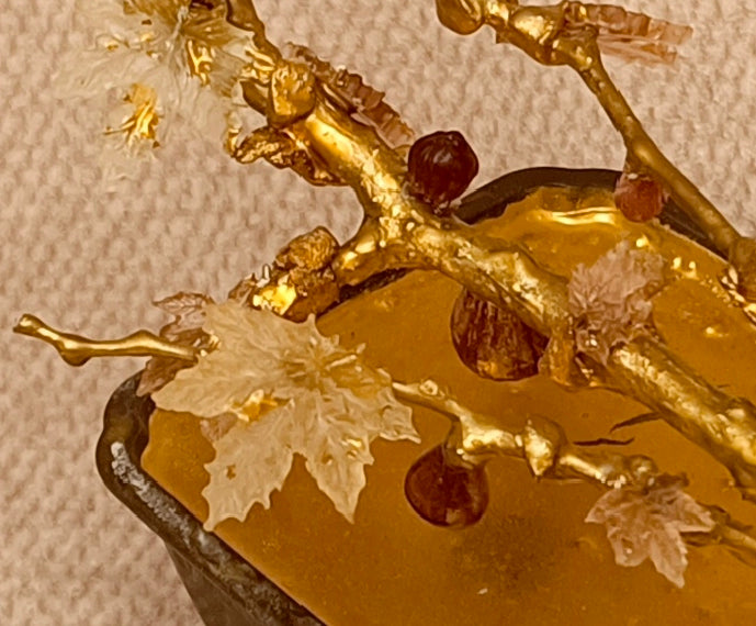 Golden Fig Bonsai — Copper & Glass Art