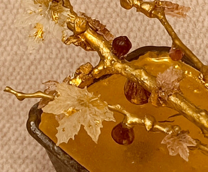 Golden Fig Bonsai — Copper & Glass Art