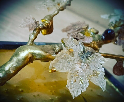 Golden Fig Bonsai — Copper & Glass Art