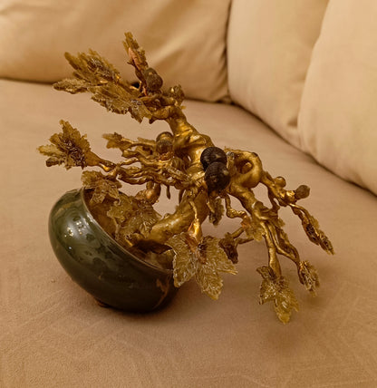 Imperial Fig Bonsai — Ceramic & Gold Edition