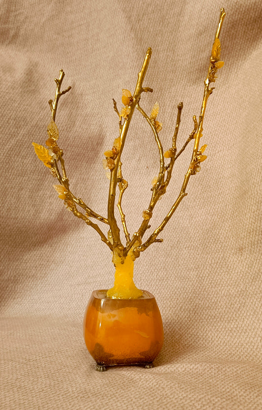 Gold-Plated Brass Apricot Tree
