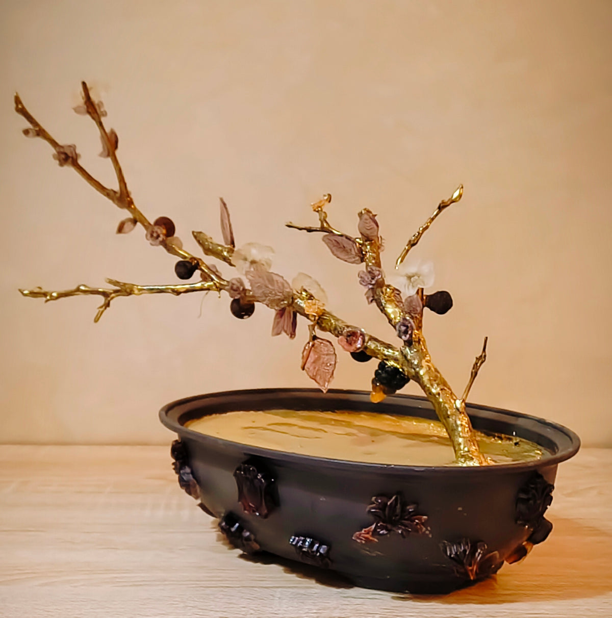 Imperial Almond Bonsai — Grand Gold & Glass