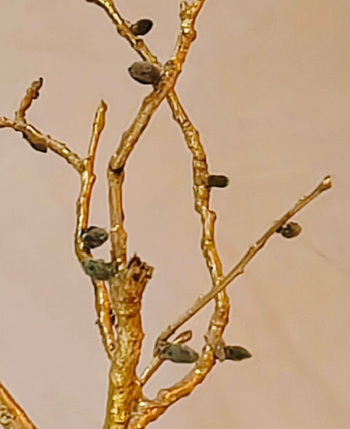 Imperial Copper Almond Bonsai — Golden Glass & Green