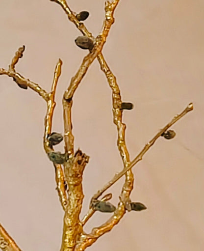 Imperial Copper Almond Bonsai — Golden Glass & Green