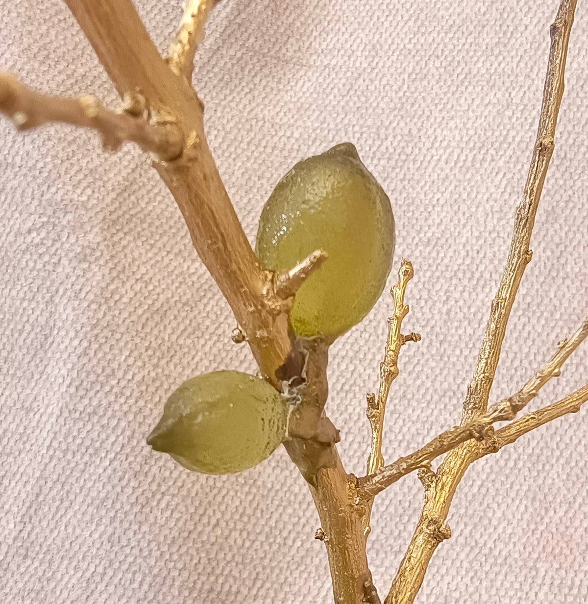 Golden Lemon Branch with Fine Glass Lemons