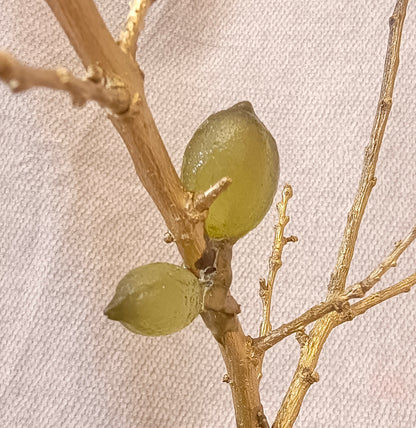 Golden Lemon Branch with Fine Glass Lemons