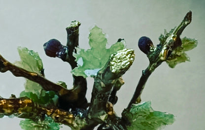 Emerald Fig Bonsai — Green Glass & Gold