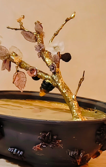 Imperial Almond Bonsai — Grand Gold & Glass