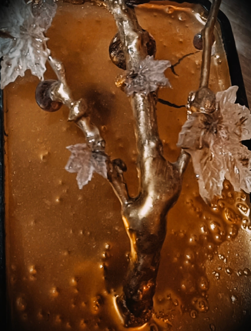 Golden Fig Bonsai — Copper & Glass Art