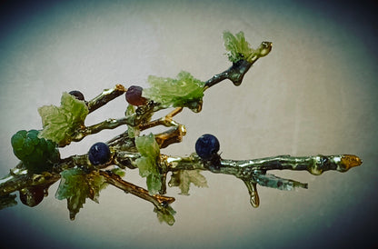 Emerald Fig Bonsai — Green Glass & Gold