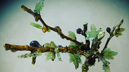 Emerald Fig Bonsai — Green Glass & Gold