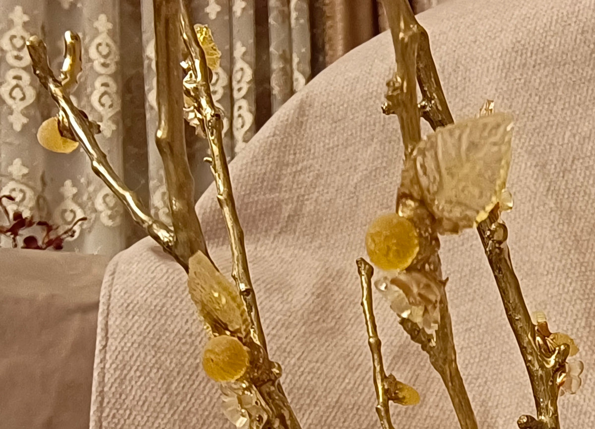 Gold-Plated Brass Apricot Tree