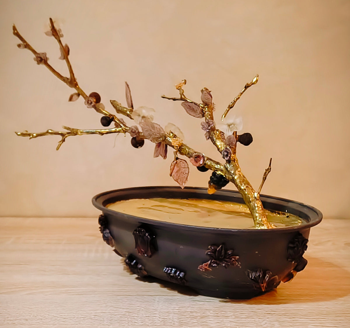 Imperial Almond Bonsai — Grand Gold & Glass