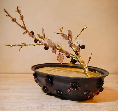 Imperial Almond Bonsai — Grand Gold & Glass