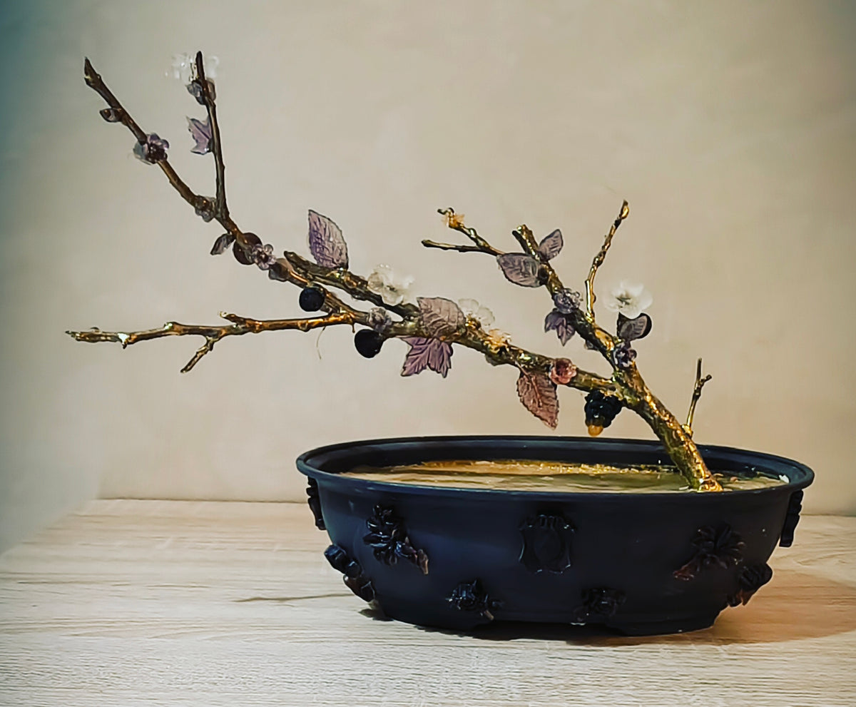 Imperial Almond Bonsai — Grand Gold & Glass