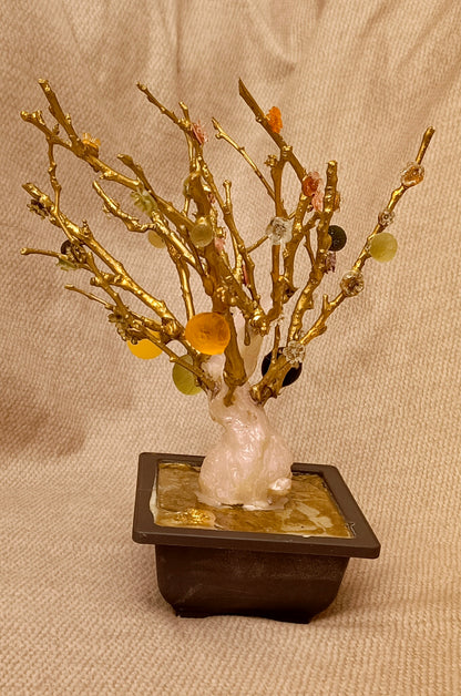 Imperial Bonsai fig tree . from seashell glass