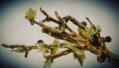 Emerald Fig Bonsai — Green Glass & Gold