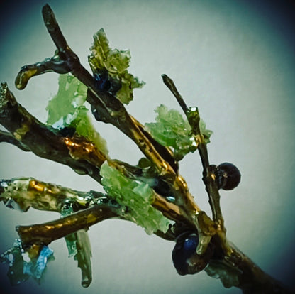 Emerald Fig Bonsai — Green Glass & Gold