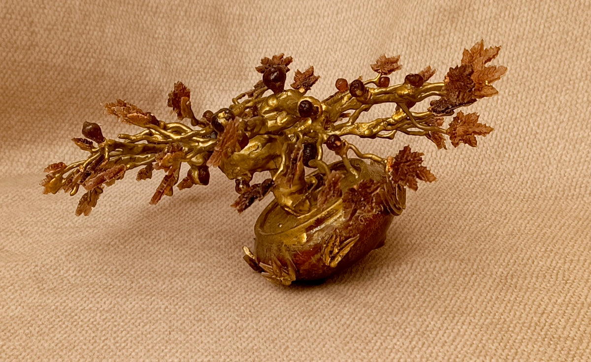 Imperial Golden Fig Bonsai — Ceramic & Gold Edition